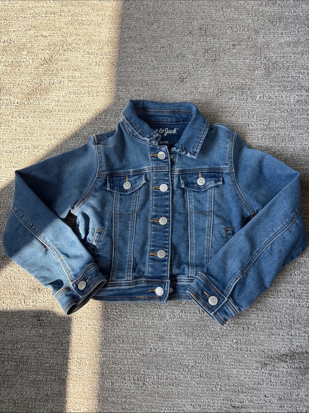 Girls Cat & Jack Blue Cropped Denim Jacket
